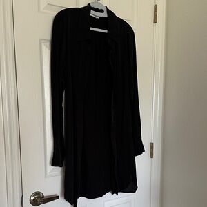 Wayf Classic Black Long Sleeve Button Down Dress